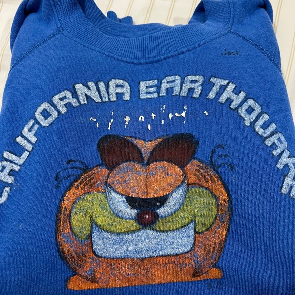 Blue Vintage Garfield sweatshirt Large Unisex - Picture 1 of 4